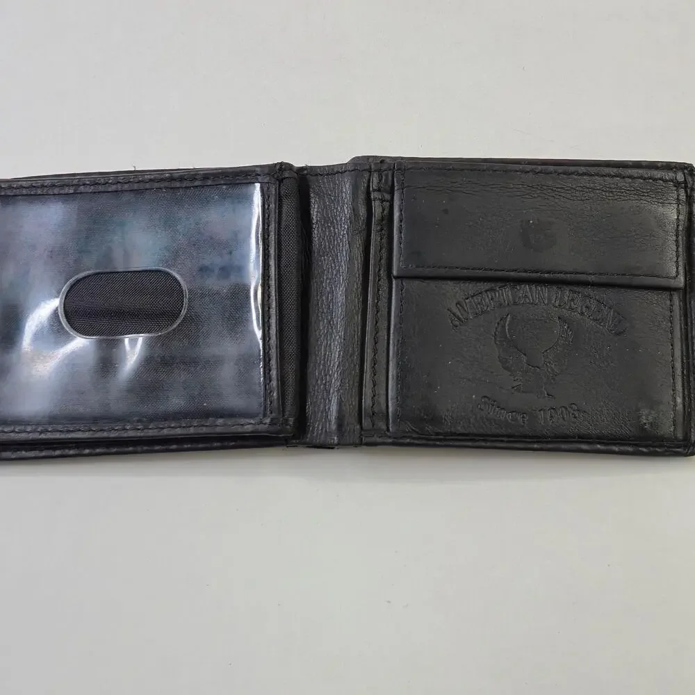 Harley-Davidson Wallet Mens One Size Black Leather Bifold American Legend